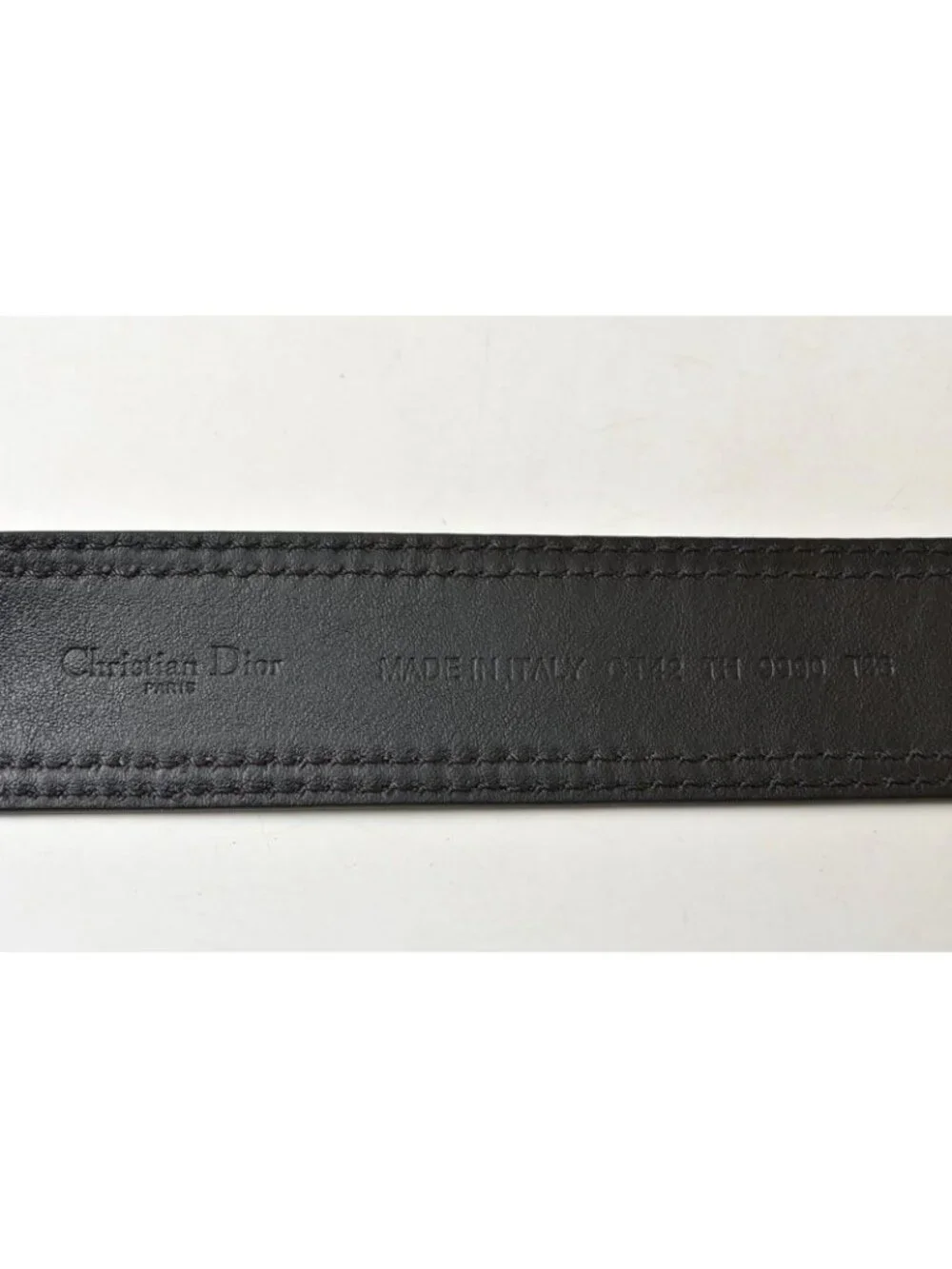 Dior Belt Leather Black Silver Business